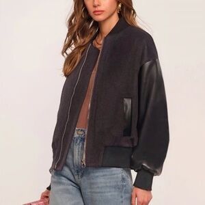 HEARTLOOM VARSITY JACKET NAVY & BLACK